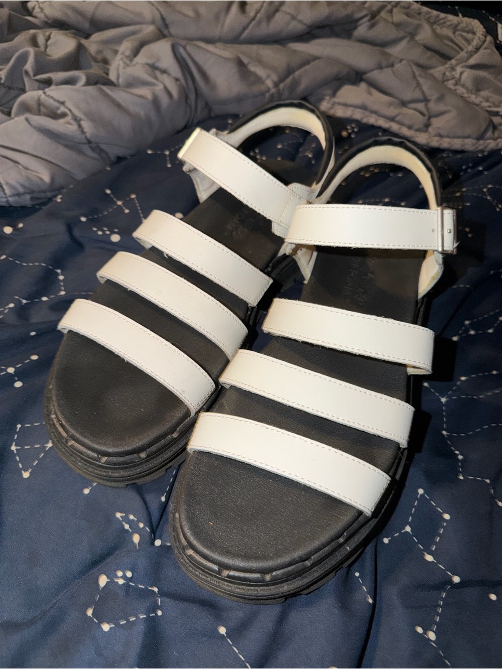 Skechers White Multi-Strap Platform Sandals